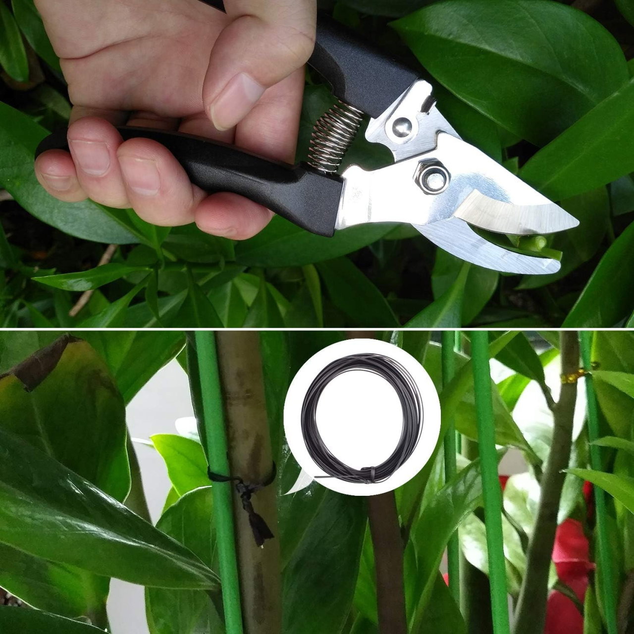 Set 10 Unelte de Gradina, Flippy, pentru Plantare Prelucrare Sol si Ingrijire Plante, Manere Negre, Material PVC si Otel Inoxidabil, Cutie Inclusa, 37x28x7 cm, Negru [5]