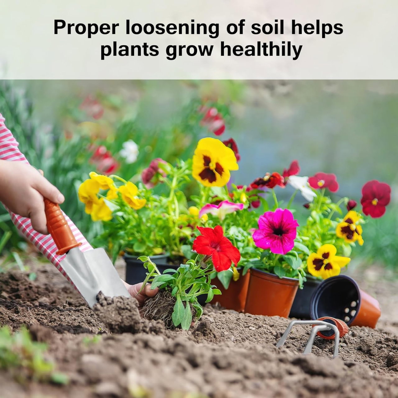 Set 10 Unelte de Gradina, Flippy, pentru Plantare Prelucrare Sol si Ingrijire Plante, Manere Portocalii, Material PVC si Otel Inoxidabil, Cutie Inclusa, 37x28x7 cm, Negru [4]