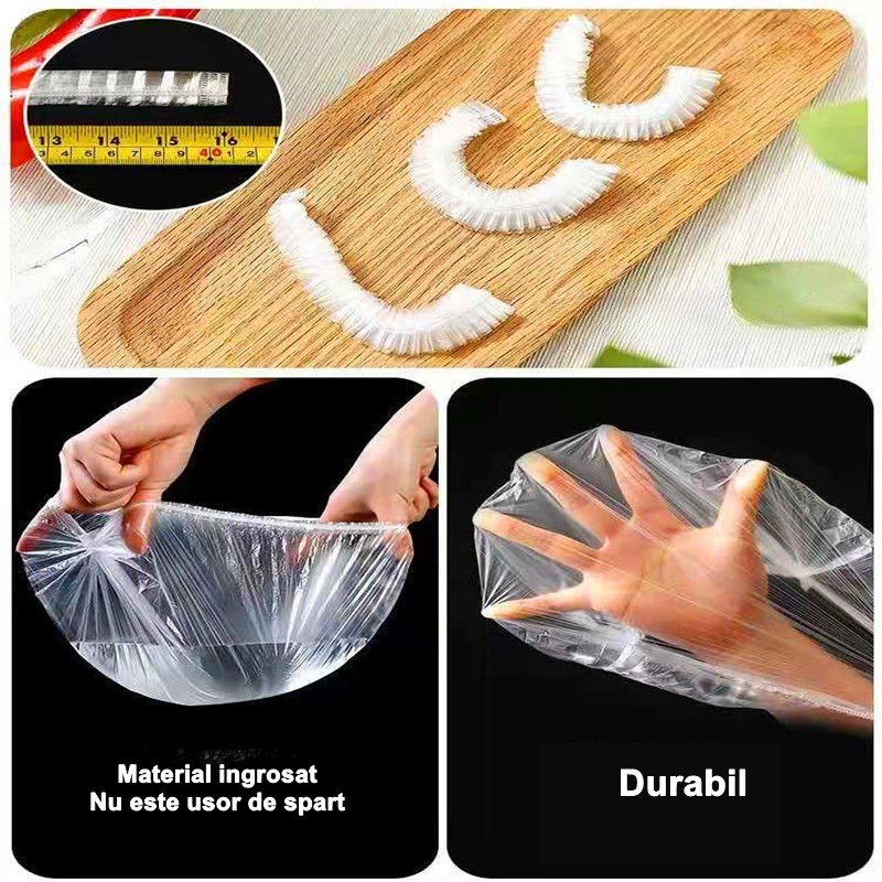 Set 100 Folie de Protectie Elastica pentru Alimente si Boluri Flippy, material plastic, prospetime, diametrul 12 - 40 cm [5]