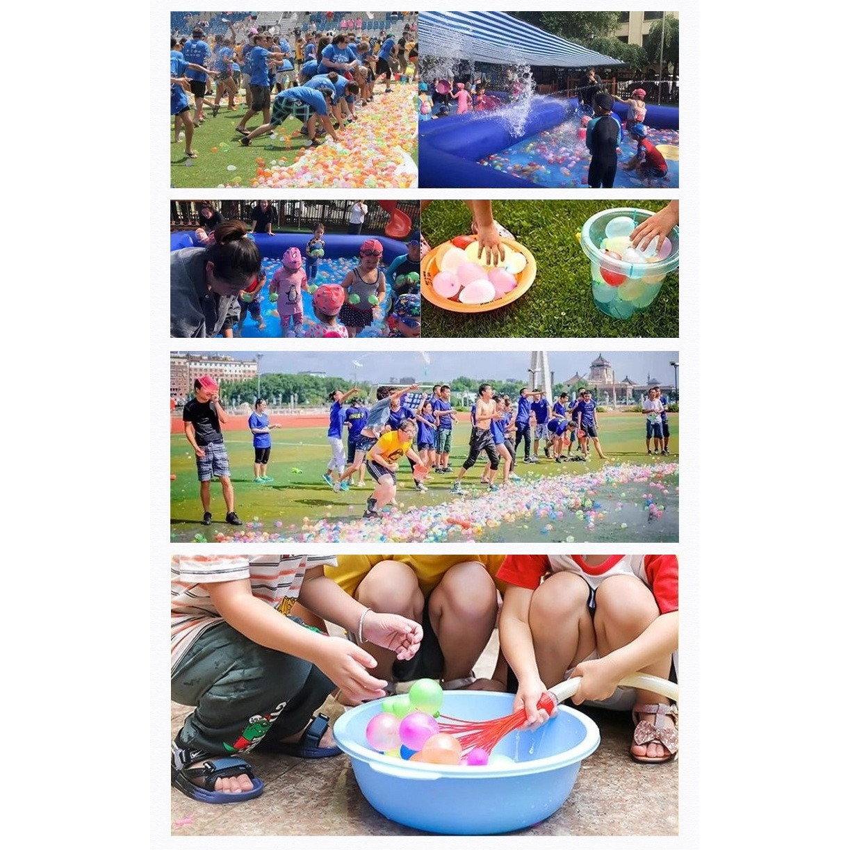 Set 111 Baloane din Latex, Flippy, Aqua Party, Sistem de Umplere Rapida, 10 cm Diametru, Multicolor [5]