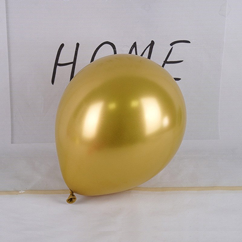 Set 12 Baloane, Flippy, din Latex Chrome, 13 cm, Auriu [4]