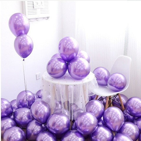 Set 12 Baloane, Flippy, din Latex Chrome, 13 cm, Mov [3]