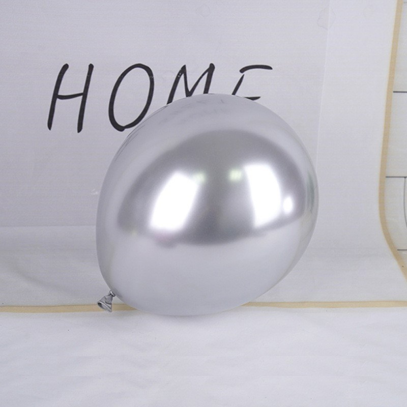 Set 12 Baloane, Flippy, din Latex Chrome, 25 cm, Argintiu [4]