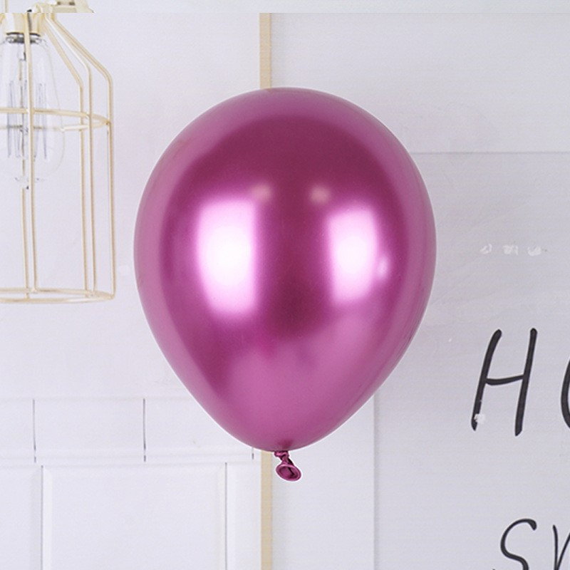 Set 12 Baloane, Flippy, din Latex Chrome, 25 cm, Fucsia [4]