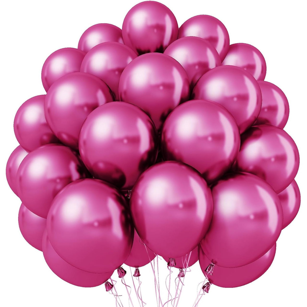 Set 12 Baloane, Flippy, din Latex Chrome, 30 cm, Fucsia [3]