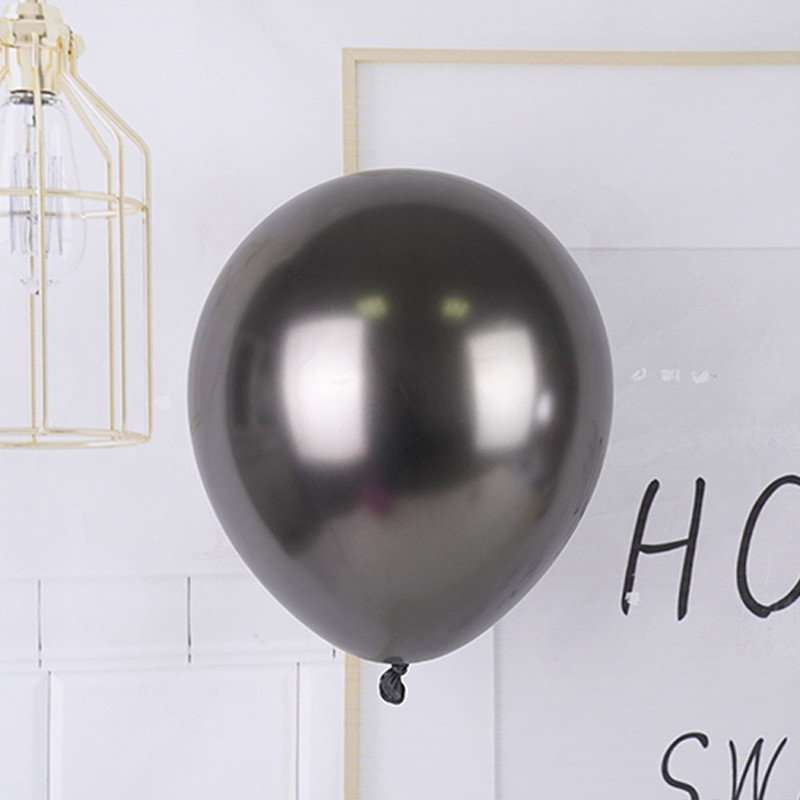 Set 12 Baloane, Flippy, din Latex Chrome, 30 cm, Negru [3]