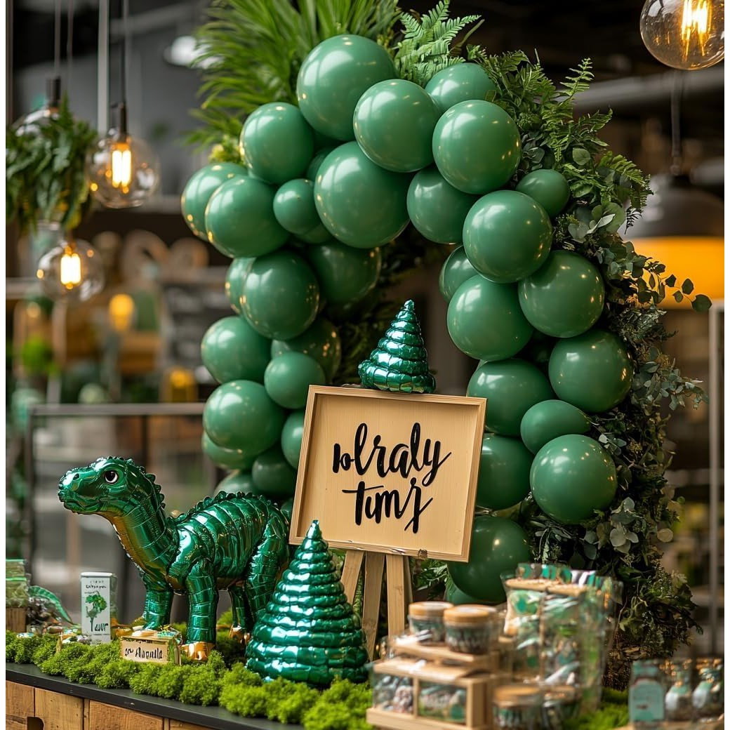 Set 12 Baloane, Flippy, din Latex Standard, 13 cm, Verde Inchis [4]