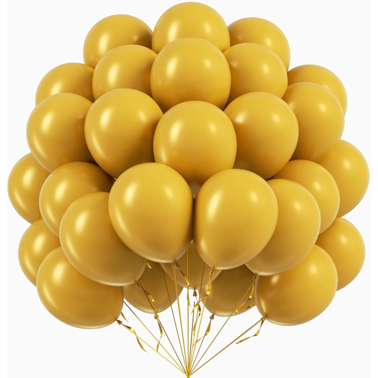 Set 12 Baloane, Flippy, din Latex Standard, 30 cm, Galben Mustar [5]