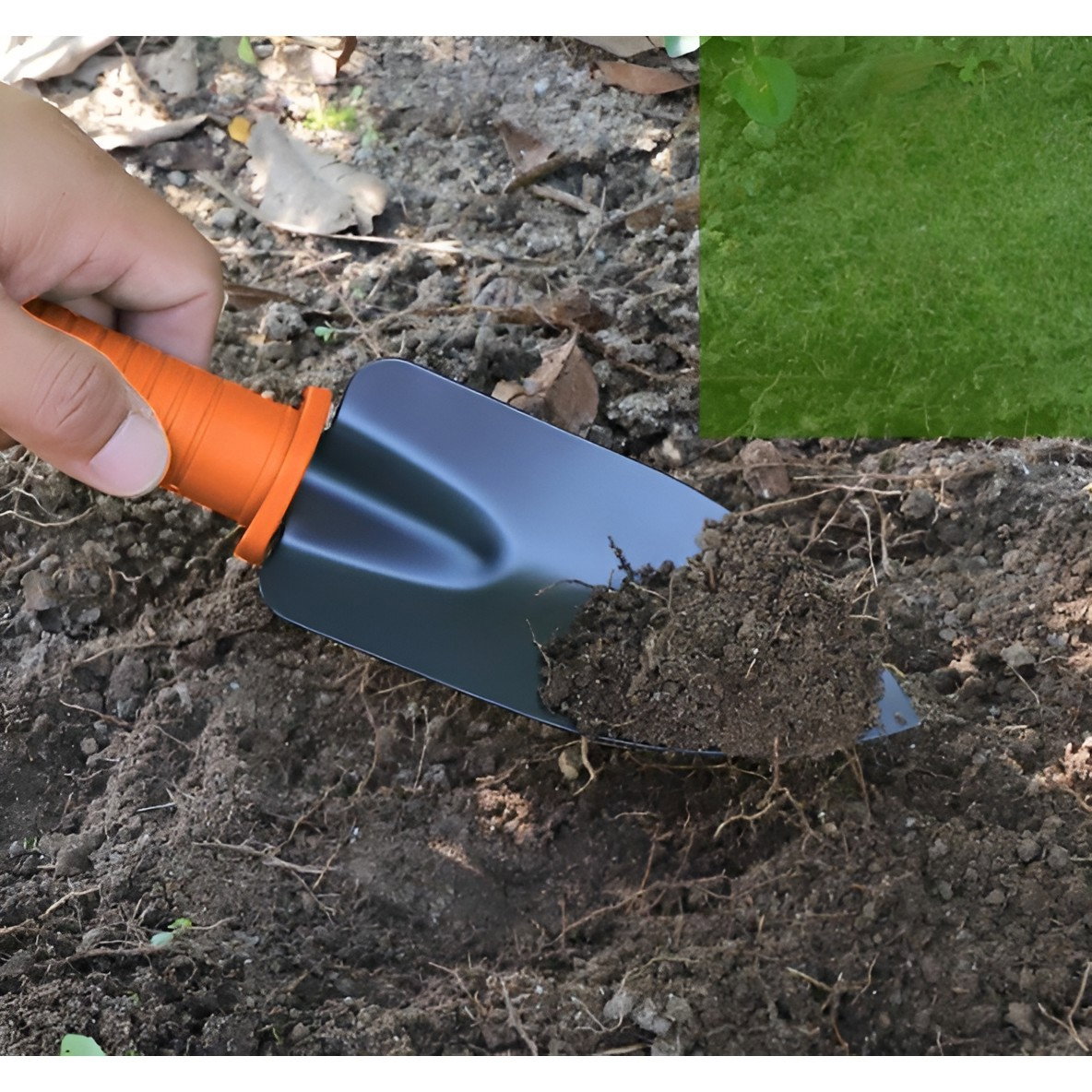 Set 12 Unelte de Gradina, Flippy, pentru Plantare Prelucrare Sol si Ingrijire Plante, Manere Portocalii, Material PVC si Cardboard, Cutie Inclusa, 37x28 cm, Negru [6]