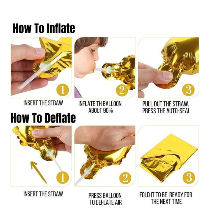 Set 13 Baloane Folie, Flippy, Tip Ghirlanda, Model Happy Birthday, 40 cm, Auriu [3]