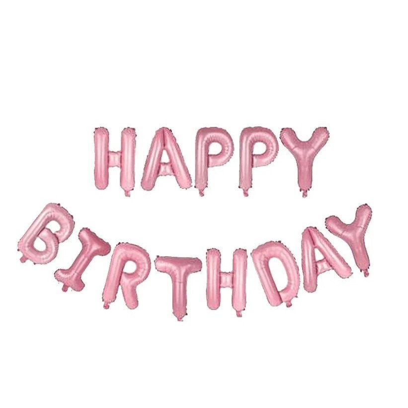 Set 13 Baloane Folie, Flippy, Tip Ghirlanda, Model Happy Birthday, 40 cm, Roz Deschis [1]
