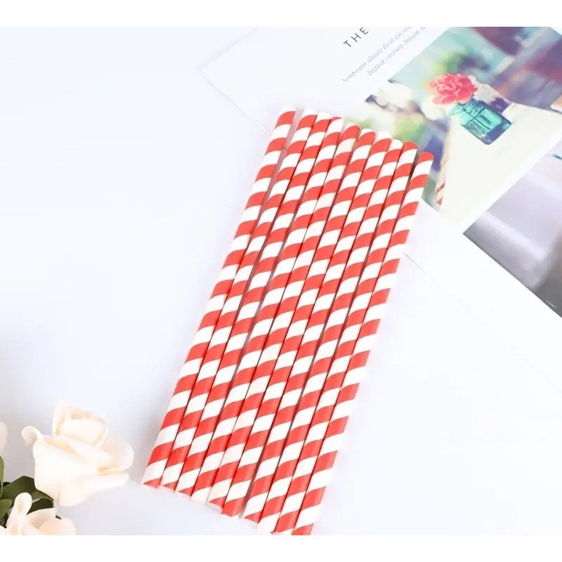 Set 16 Paie, Flippy, pentru Masa de Craciun, din Hartie, 19.7 cm,Alb-Rosu [3]