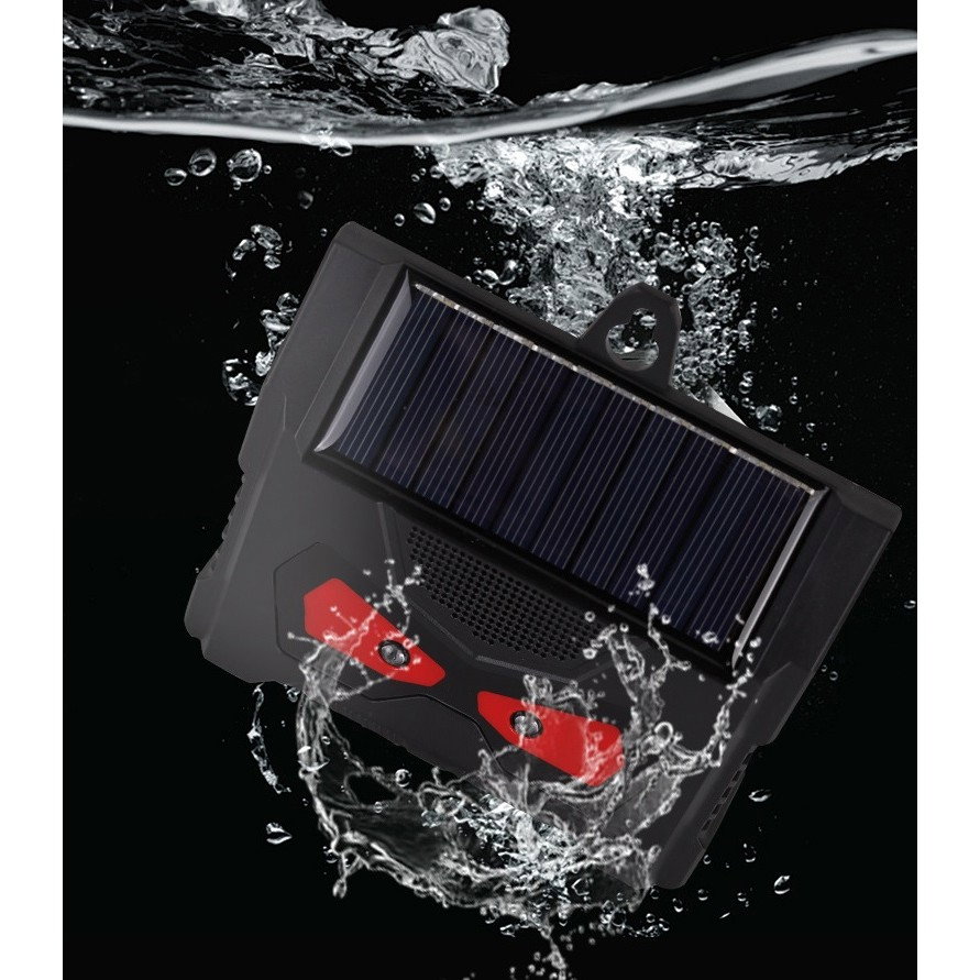 Set 2 Aparate Solare LED cu Ultrasunete, Flippy, Repelent pentru Animale Mari si Mici, Lumina Rosie si Alba, Anti Rozatoare, Anti Insecte, Frecventa 9-36KHZ, 10.2 x 10.6 x 2.8 cm, Negru [7]