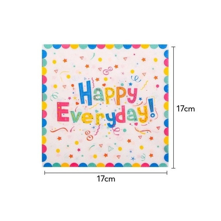 Set 20 de Servetele de Masa, Flippy, Model Happy Everyday, 17 x 17 cm, Multicolor [2]