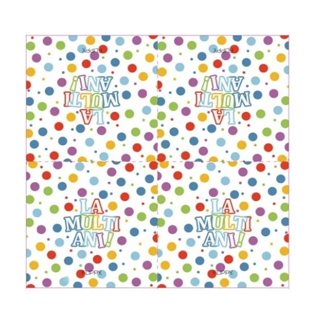 Set 20 Servetele de Masa, Flippy, Colectia LA MULTI ANI, 33 x 33 cm, din Hartie, Multicolor [4]