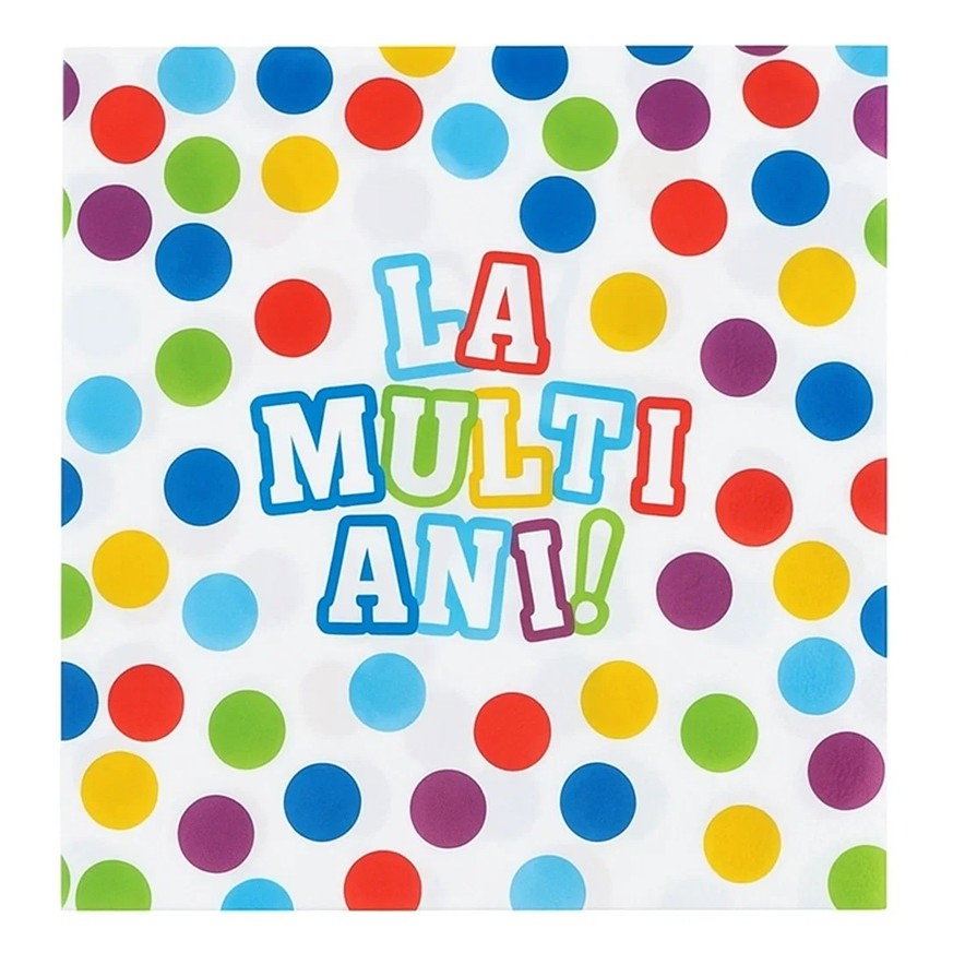 Set 20 Servetele de Masa, Flippy, Colectia LA MULTI ANI, 33 x 33 cm, din Hartie, Multicolor [1]