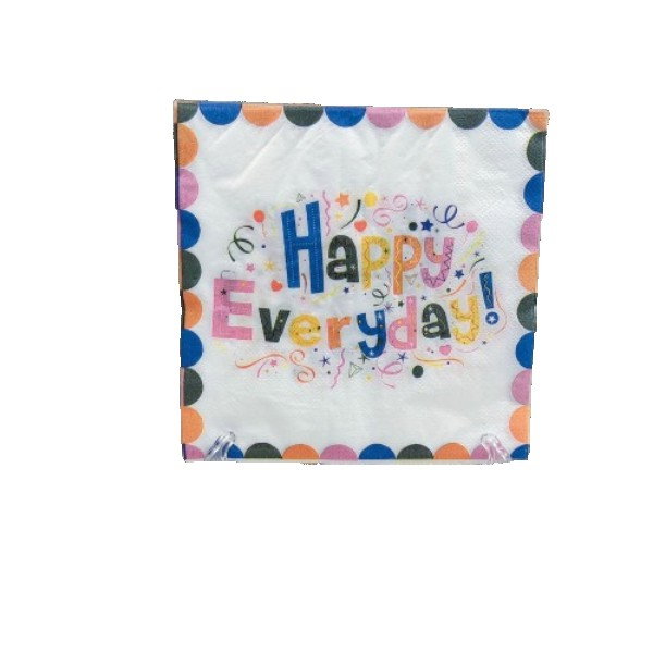 Set 20 Servetele de Masa, Flippy, din Hartie, 33 x 33 cm, Model Happy Everyday, Multicolor [2]