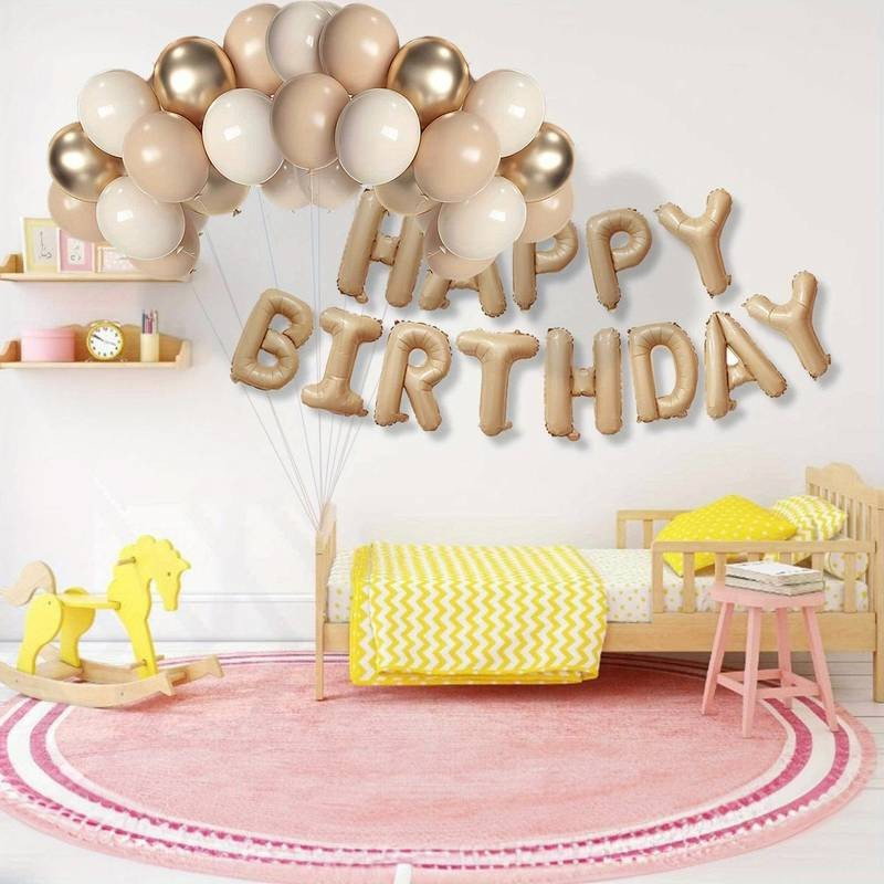Set 25 de Baloane din Folie Metalizata si Latex, Flippy, Figurine 2 Stele, 4 Baloane Confetti, 13 Litere, 6 Latex, Model Happy Birthday, Tema Aniversare, 40 cm, Ambalaj Individual, Pai Inclus, Umflare [6]