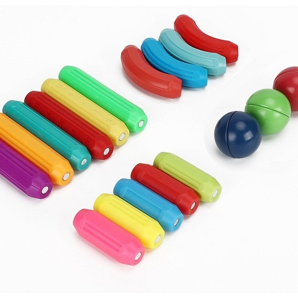 Set 25 de Piese Magnetice de Constructie, Flippy, Puzzle, Forme, 3 Ani, ABS, Magnet, 16x6x14 cm, Multicolor [2]