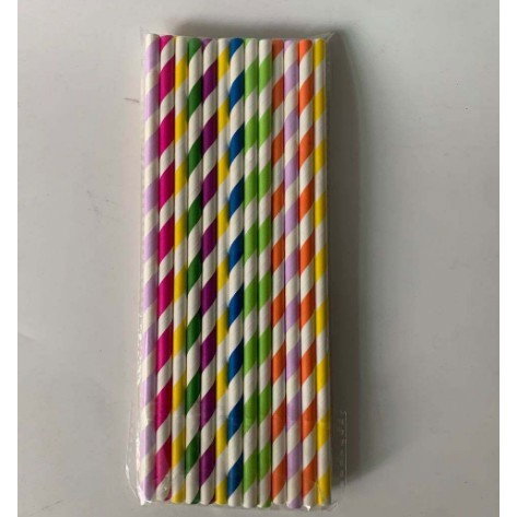 Set 25 Paie, Flippy, din Hartie, 20 cm, Model cu Dungi, Multicolor [6]