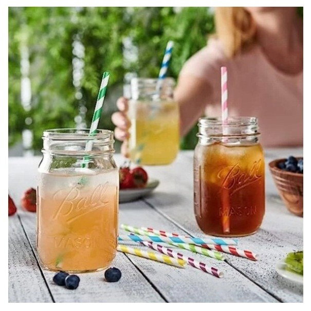 Set 25 Paie, Flippy, din Hartie, 20 cm, Model cu Dungi, Multicolor [5]