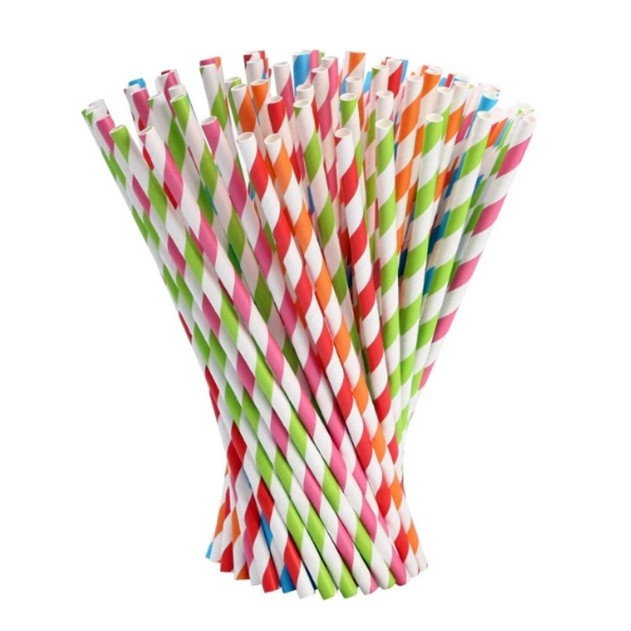 Set 25 Paie, Flippy, din Hartie, 20 cm, Model cu Dungi, Multicolor [1]