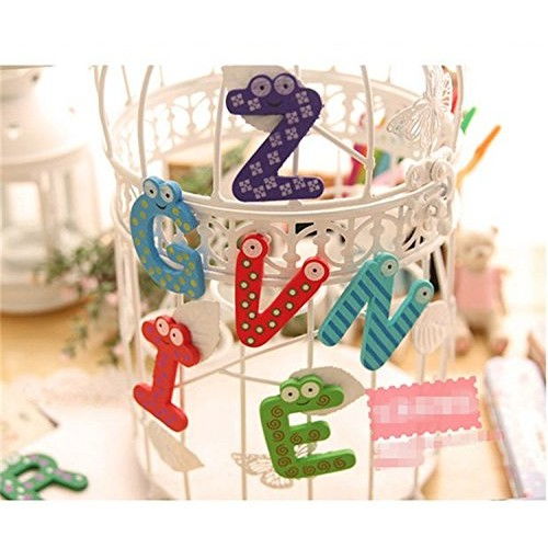 Set 26 Magneti de Frigider pentru Copii, Flippy, Model Alfabet A-Z, Figurine Amuzante, din Lemn, Multicolor [4]