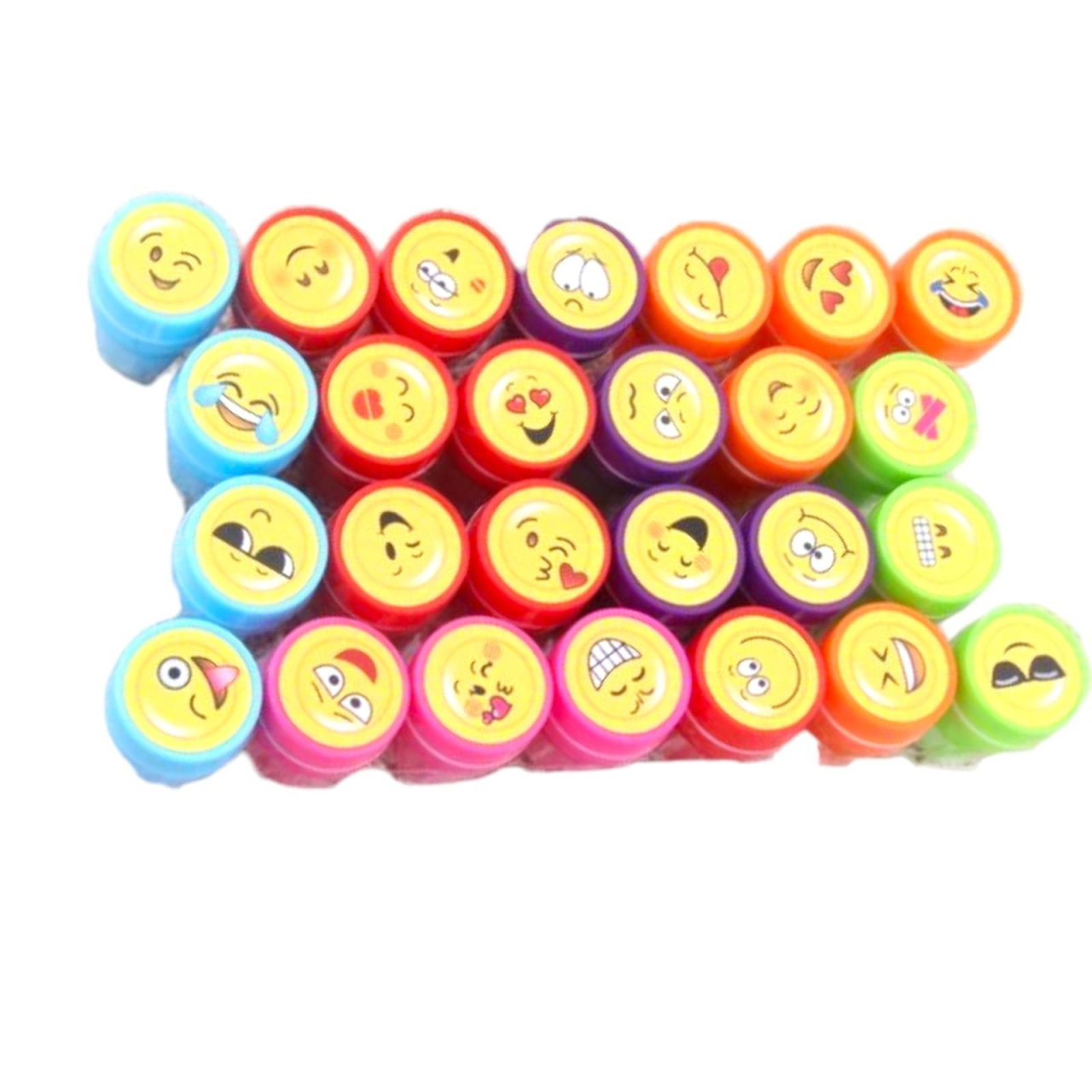 Set 26 Stampile, Flippy, pentru Copii 4-6 Ani, Model Fete Zambitoare Emoji, 20 x 10 x 2 cm, Multicolor [3]