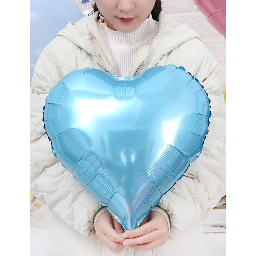 Set 3 Baloane din Folie Metalizata, Flippy, Figurina Inima, Tema Ziua Indragostitilor, 45 cm, Ambalaj Individual, Pai Inclus, Umflare cu Aer sau Heliu, Albastru/Argintiu [6]