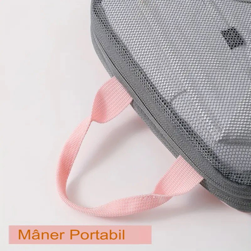 Set 3 Genti de Calatorie Flippy, Pentru Depozitare, Compresibile, 3 Dimensiuni, Mic, Mediu, Mare, Impermeabile, Fermoar Dublu, Roz [8]