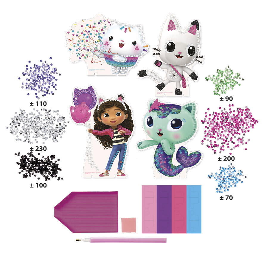 Set 3 in 1 Gabby's Dollhouse - Bratari, carioci de suflat & pictura cu diamante [10]