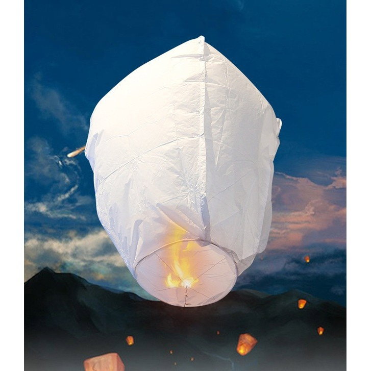 Set 3 Lampioane Zburatoare, Flippy, Hartie Biodegradabila, 82 x 45 x 31 cm, Alb [2]