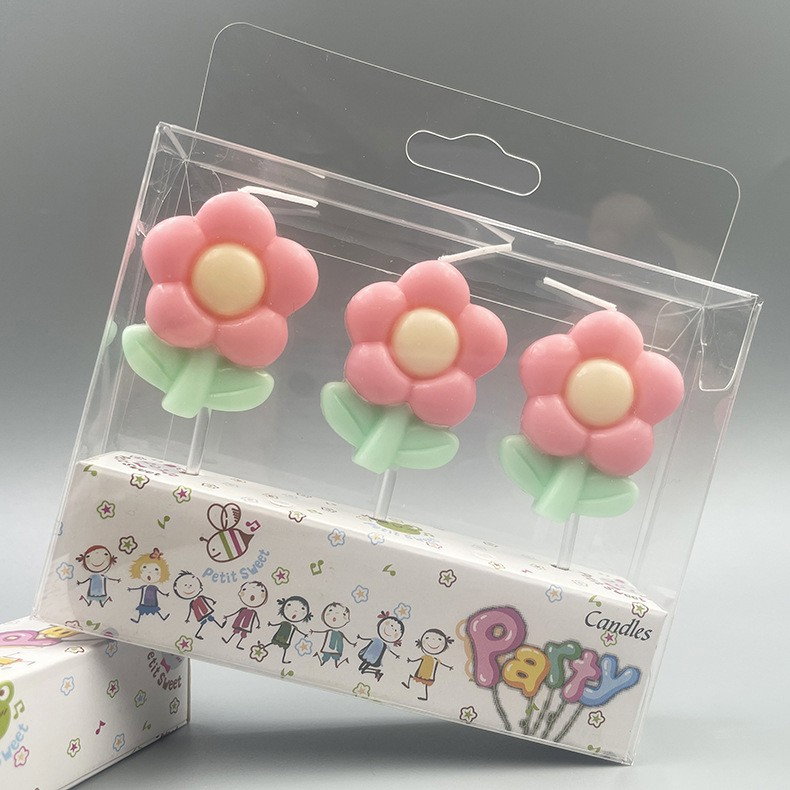 Set 3 Lumanari, Flippy, Tema Flori, Model 2, din Parafina, Multicolor [2]