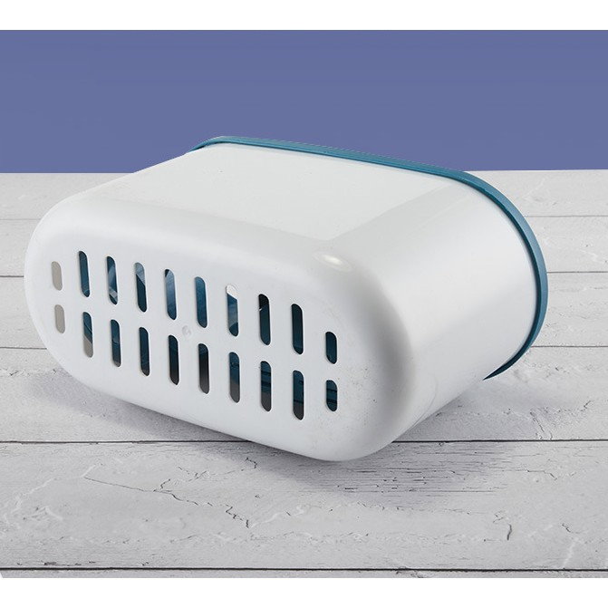 Set 3 Perii pentru Toaleta, Flippy, din Silicon, Perie Zimtata, Cap Flexibil, Suport Adeziv pentru Montarea pe Perete, 39 x 19 x 9.8 cm, Albastru/Alb [5]