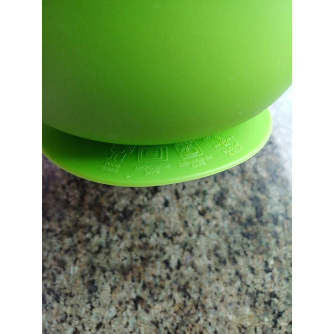 Set 3 Piese Diversificare Bebelusi si Copii, Flippy, Bol, Lingura si Furculita, Model Broscuta, din Silicon si Otel Inoxidabil, Verde [6]