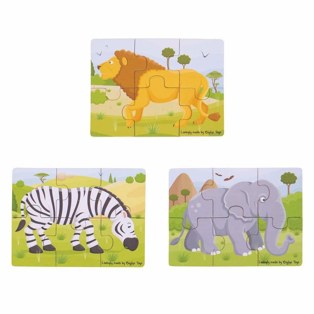 Set 3 puzzle din lemn - Jungla Vesela [1]
