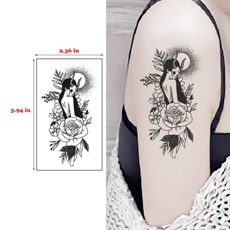 Set 30 Tatuaje Temporare, Flippy, pe Baza de Apa, Model 1, Negru [3]