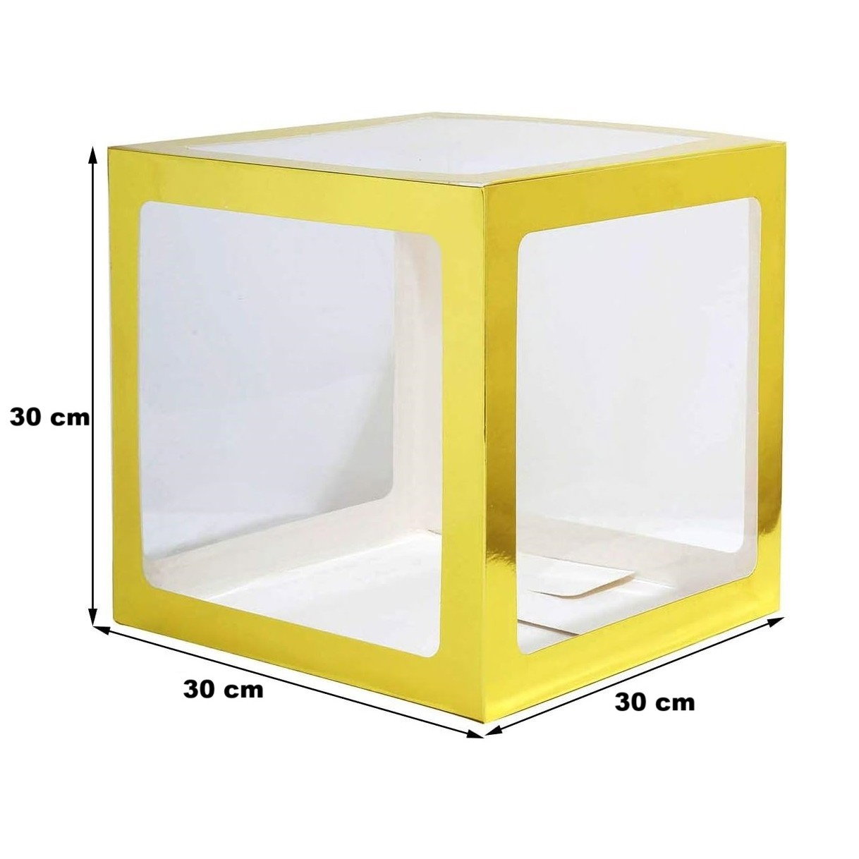 Set 4 Cutii pentru Baloane, Flippy, Model Simplu, Tematica Aniversare, Cuburi Decorative din Plastic, Accesorii pentru Petrecere, 30 x30 cm [11]