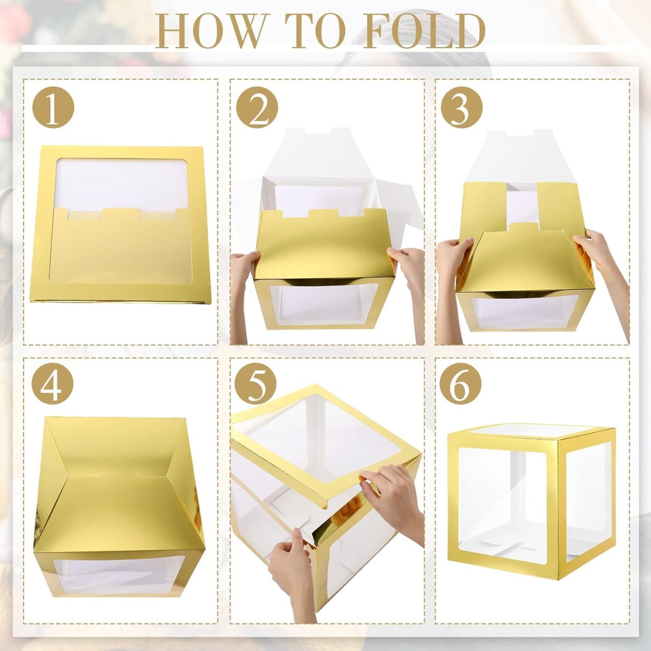 Set 4 Cutii pentru Baloane, Flippy, Model Simplu, Tematica Aniversare, Cuburi Decorative din Plastic, Accesorii pentru Petrecere, 30 x30 cm [12]