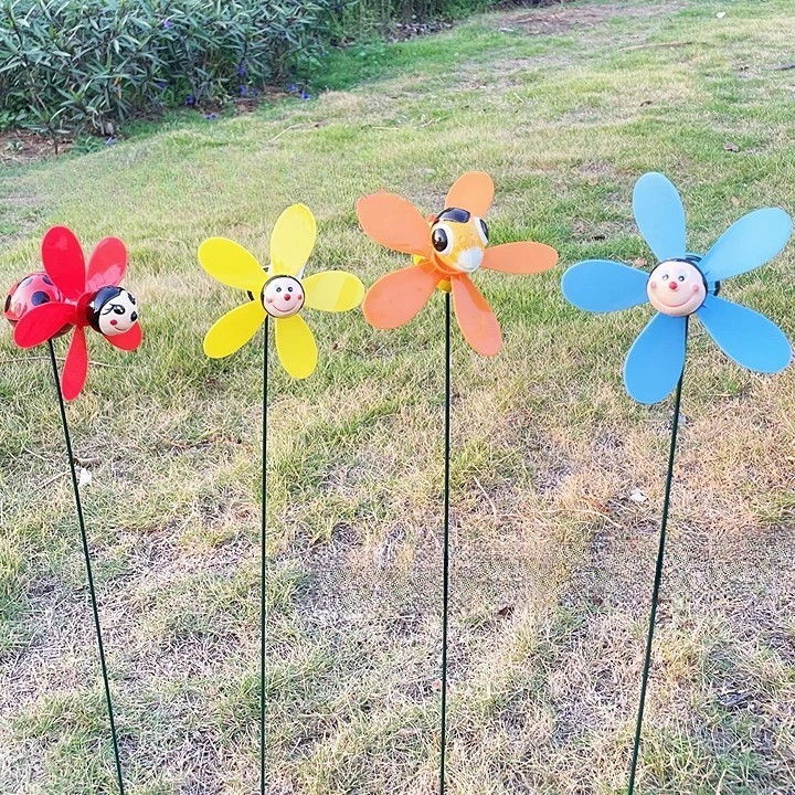 Set 4 Figurine, Decoratiuni de Gradina, Flippy, Tip Morisca de Vant, Model Insecte, 57 x 12 cm, Multicolor [9]