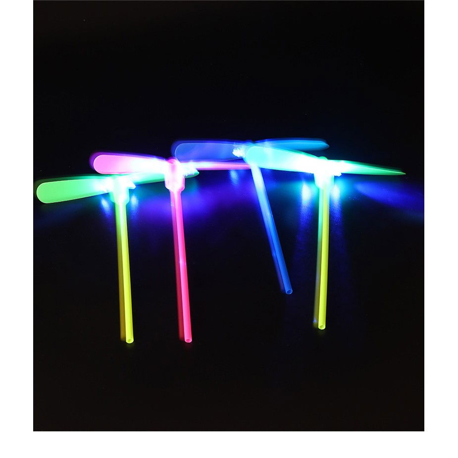 Set 4 Jucarii Libelula Zburatoare, Distractive pentru Copii, Flippy, Aruncatoare Manuale din Plastic, cu Lumini, Multicolor [3]