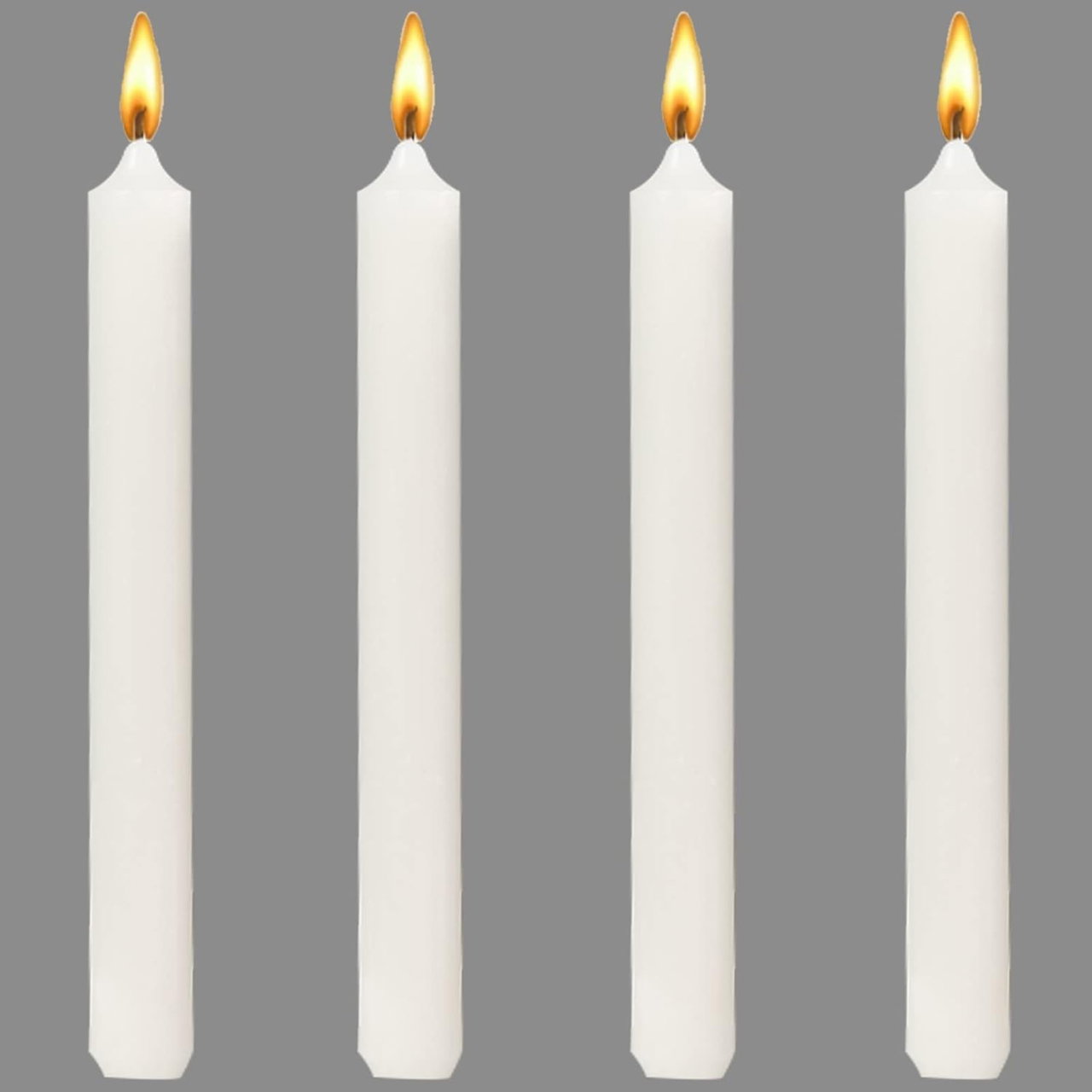 Set 4 Lumanari, Flippy, pentru Suport de Masa, Fara Miros si Fum, din Parafina, 2.2 x 25 cm, Alb [6]