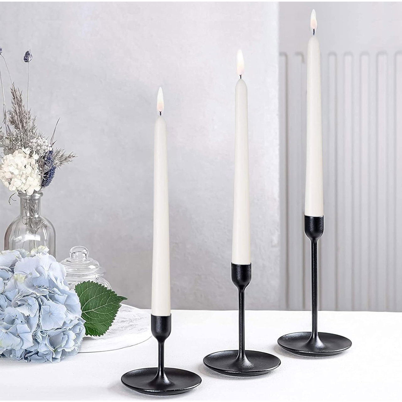 Set 4 Lumanari, Flippy, pentru Suport de Masa, Fara Miros si Fum, din Parafina, 2.2 x 25 cm, Alb [3]