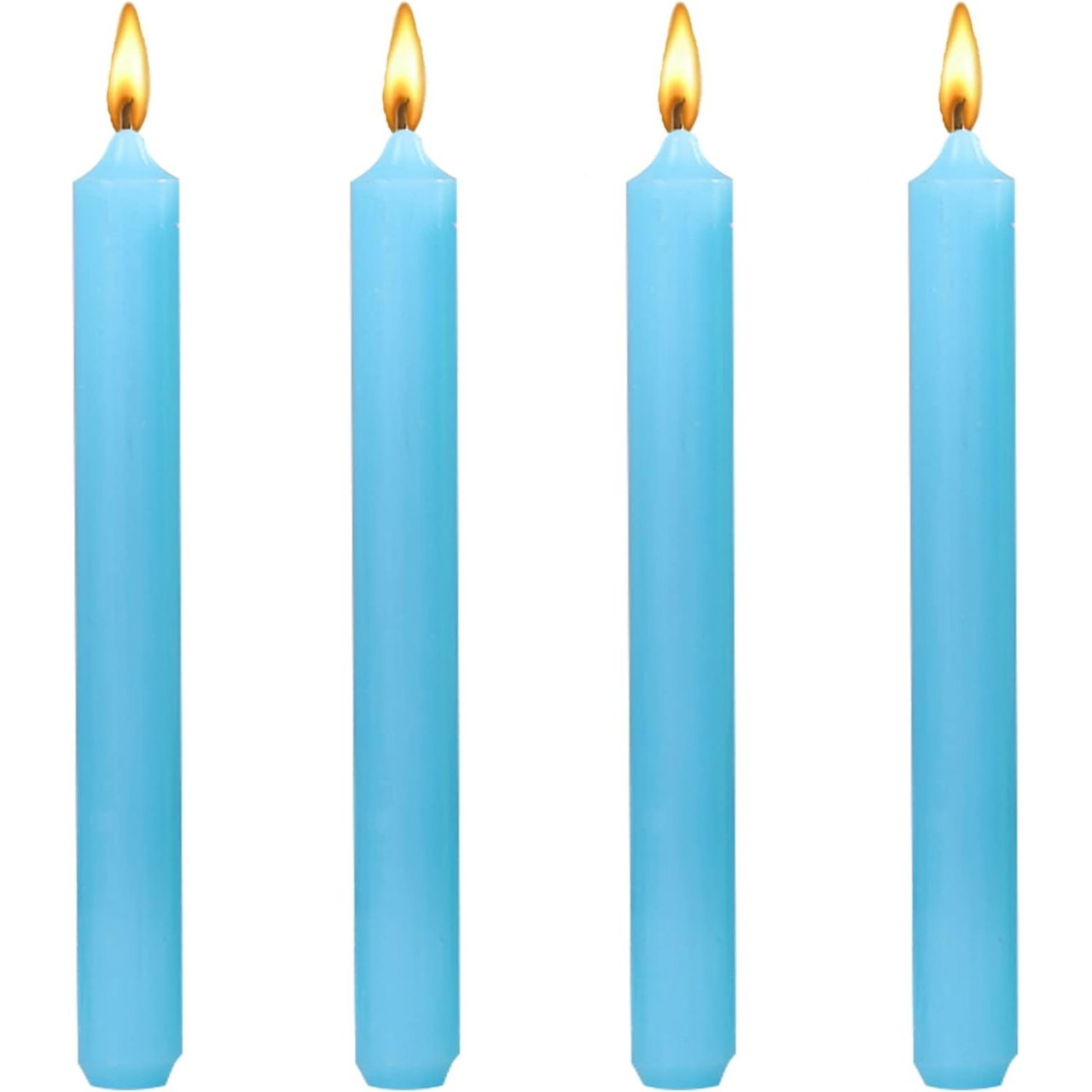 Set 4 Lumanari, Flippy, pentru Suport de Masa, Fara Miros si Fum, din Parafina, 2.2 x 25 cm, Albastru [6]