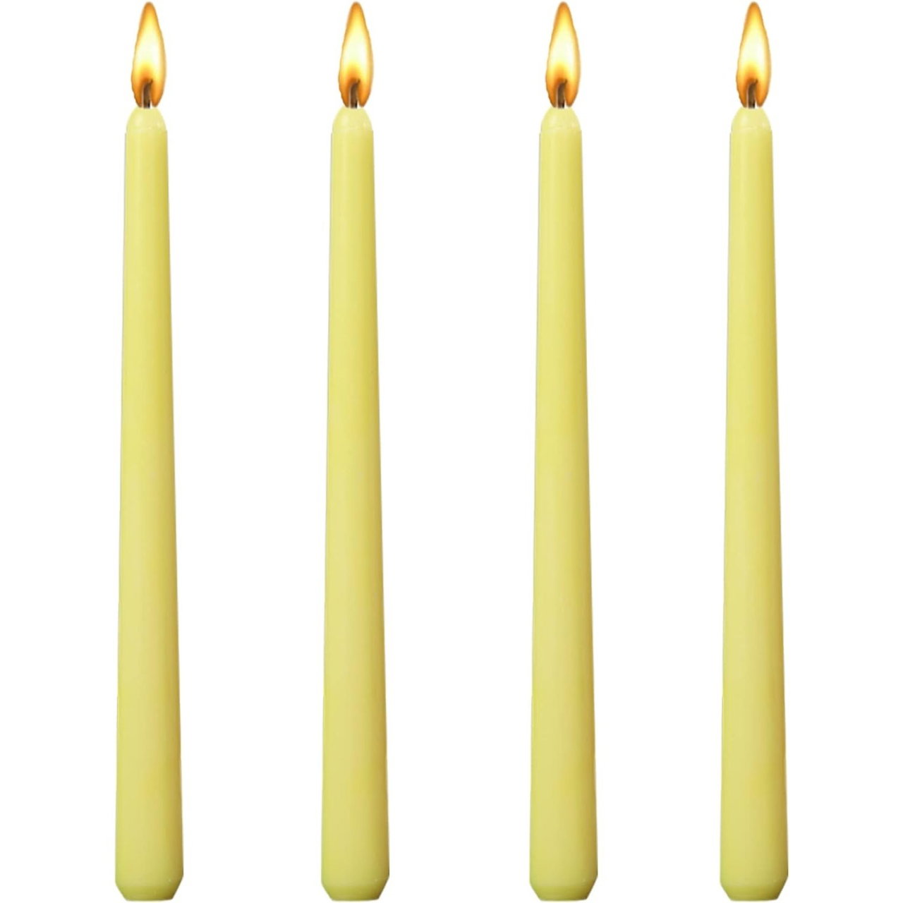 Set 4 Lumanari, Flippy, pentru Suport de Masa, Fara Miros si Fum, din Parafina, 2.2 x 25 cm, Galben [7]