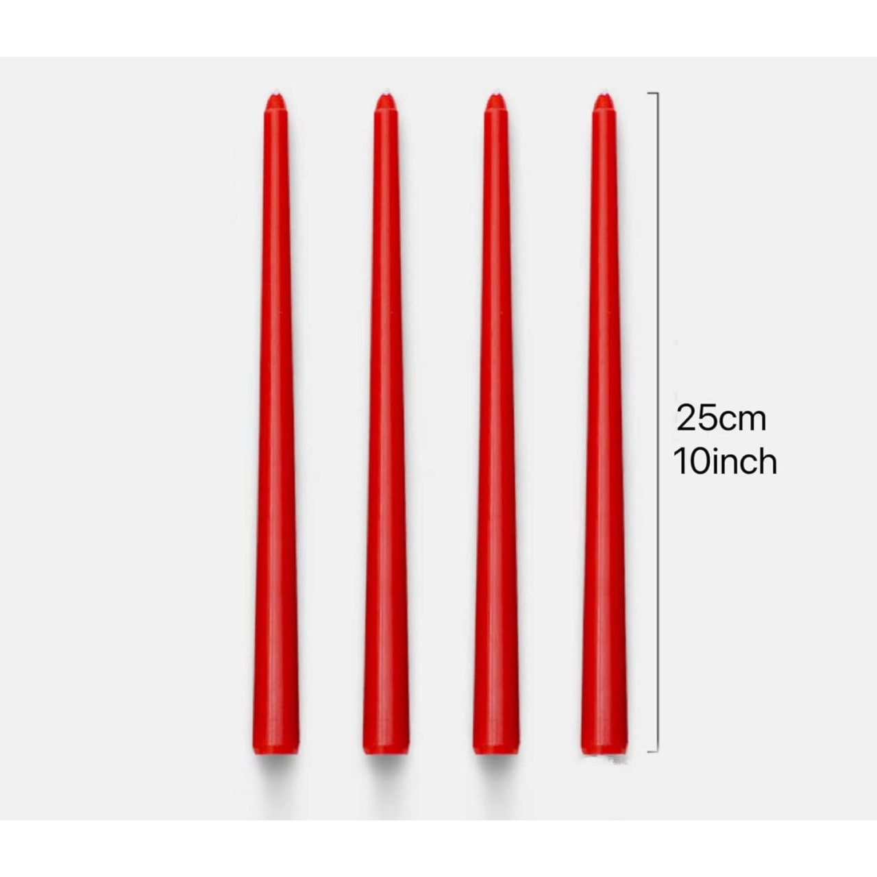 Set 4 Lumanari, Flippy, pentru Suport de Masa, Fara Miros si Fum, din Parafina, 2.2 x 25 cm, Rosu [5]