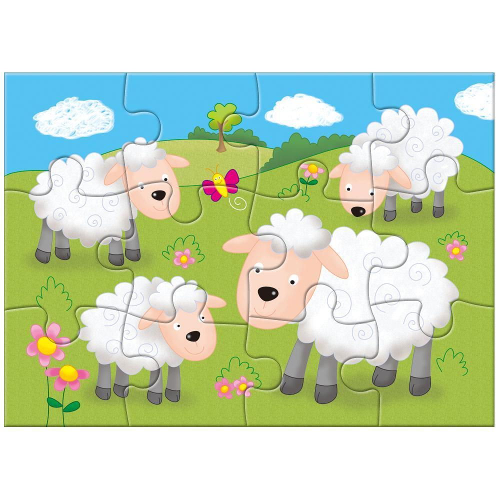Set 4 puzzle-uri Animale de la ferma (4, 6, 8, 12 piese) [3]