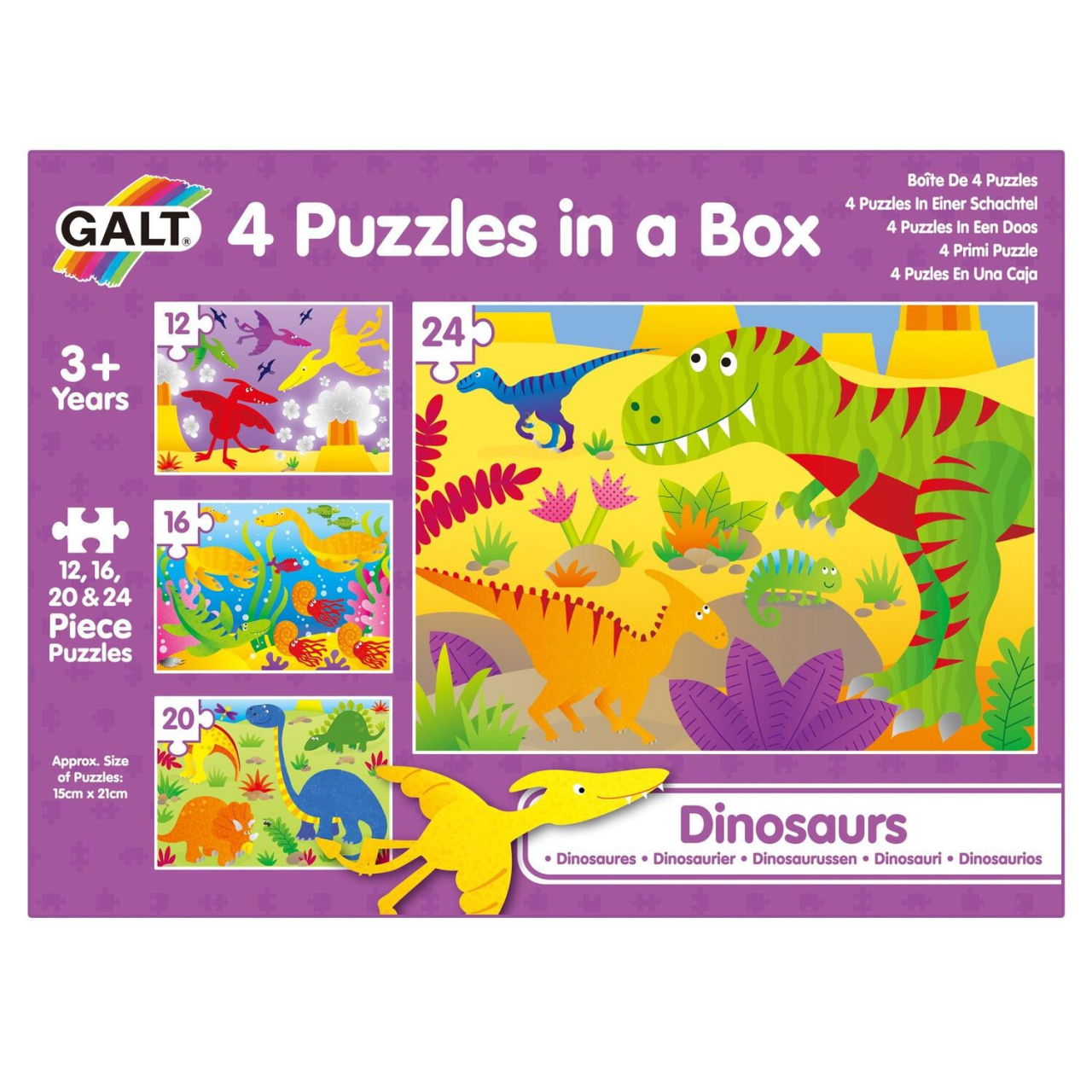 Set 4 puzzle-uri Dinozauri (12, 16, 20, 24 piese) [1]