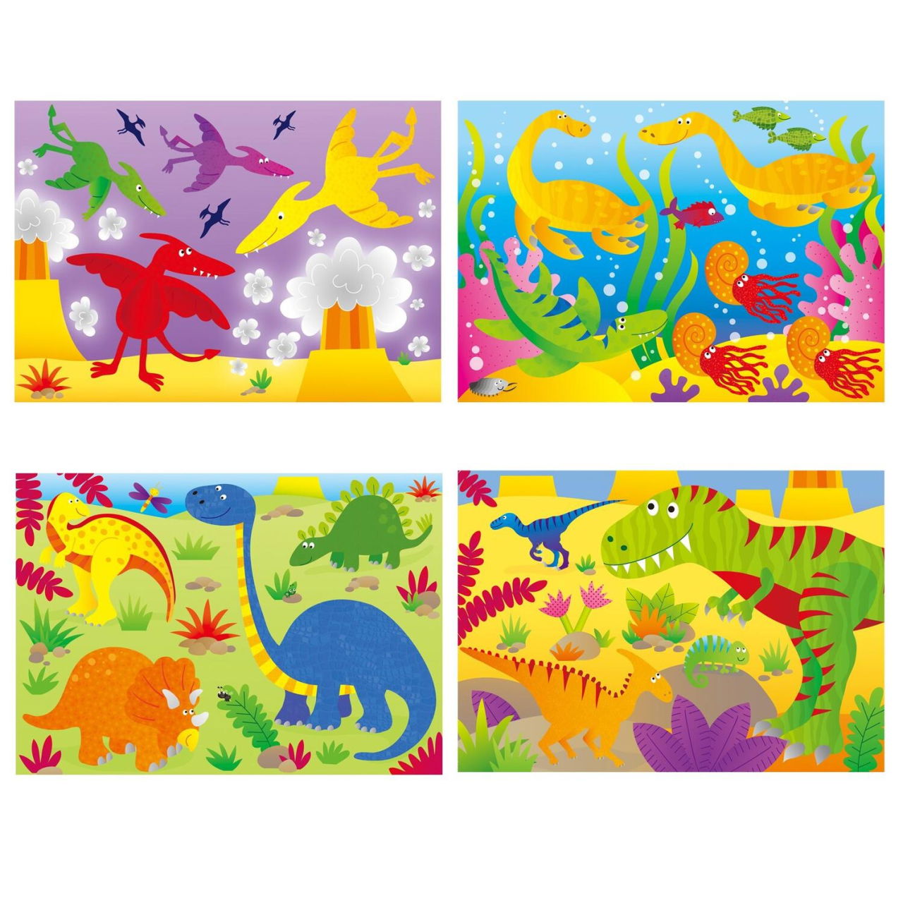 Set 4 puzzle-uri Dinozauri (12, 16, 20, 24 piese) [2]
