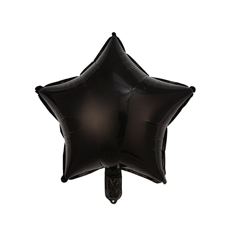 Set 5 Baloane din Folie Metalizata, Flippy, Figurine, Tema Halloween, Pai Inclus, Ambalaj Individual, Umflare cu Aer sau Heliu, Figurina Craniu 50.5x74 cm, Stelute si Cerculete 45 cm, Alb-Negru [4]